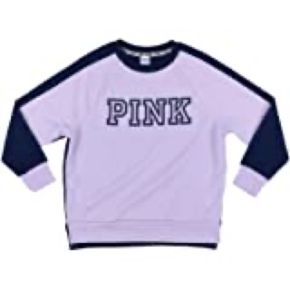 VS PINK Colorblock Campus Crew Neck Pullover XS